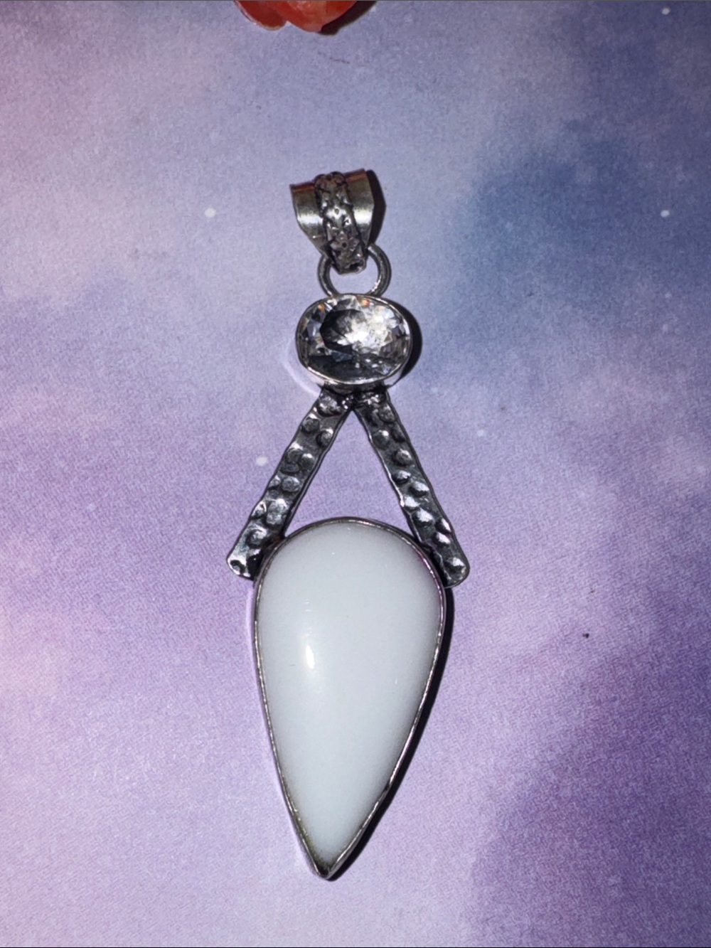 White Jasper & Topaz Pendant